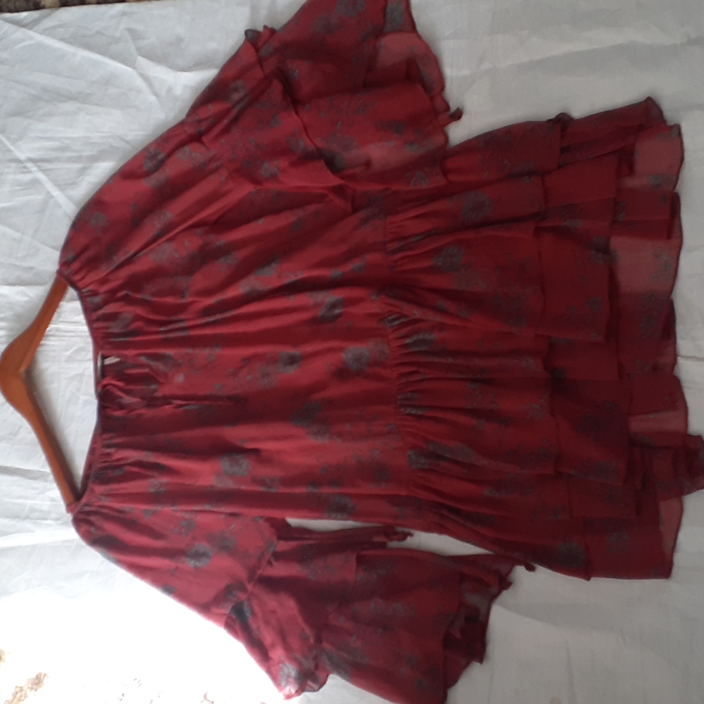 Free people Drop Waist tiered layered bottom bohemian tunic top si… - Picture 3 of 14
